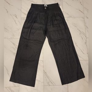 NWT Halston Black Linen Pants Size 12